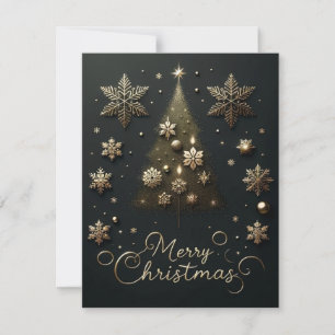 Starry Night Black & Gold Christmas Card