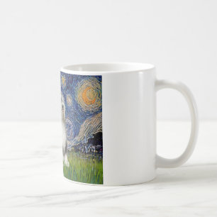 Starry Night - Black & White Tibetan Terrier Coffee Mug