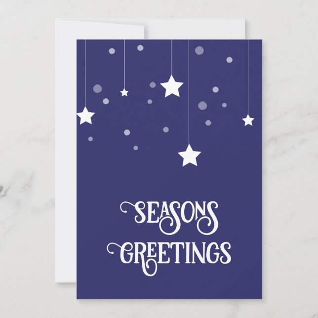 Starry Night Blue and White  Holiday Card (Front)
