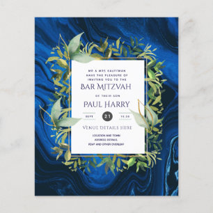 Starry Night Blue Bar Bat Mitzvah Invitations Flyer