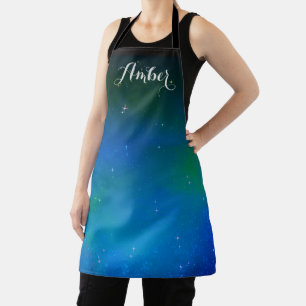 Starry Night Blue Galaxy Sky Personalised Apron