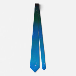 Starry Night Blue Galaxy Sky Tie