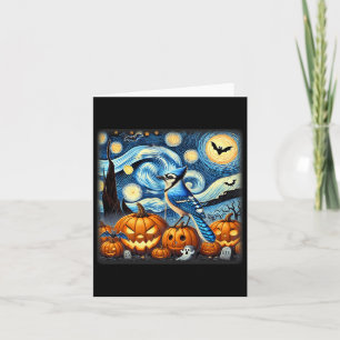 Starry Night Blue Jay Halloween  Card