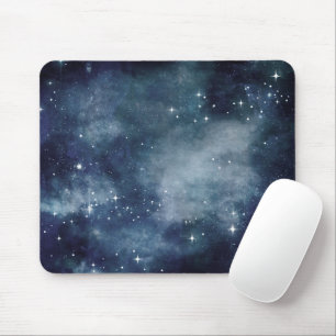 Starry Night Blue Sky Stars Lovers Universe Mouse Mat