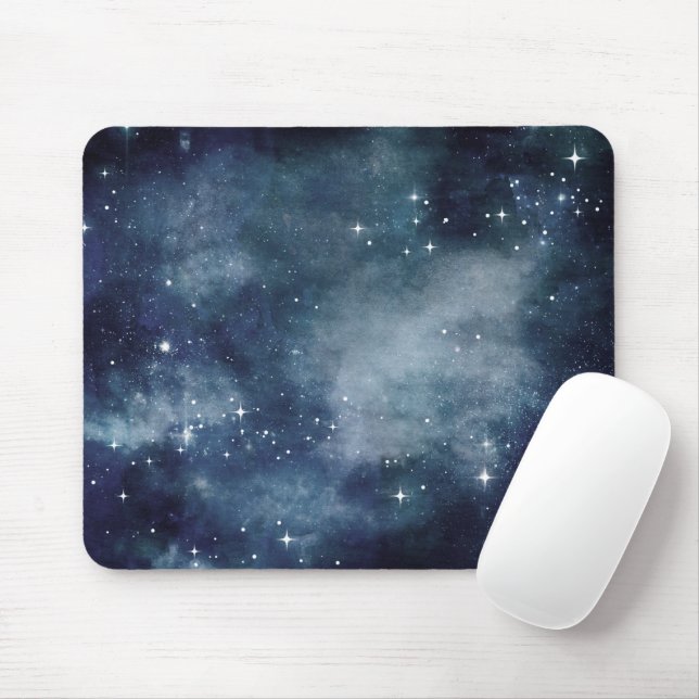 Starry Night Blue Sky Stars Lovers Universe Mouse Mat (With Mouse)