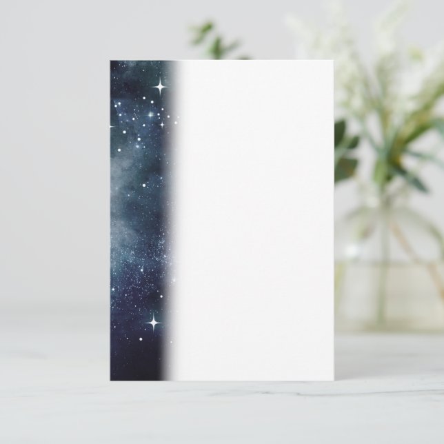 Starry Night Blue Sky Stars Lovers Universe Thank You Card (Standing Front)