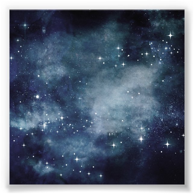 Starry Night Blue Sky Stars Universe Astrology Photo Print (Front)