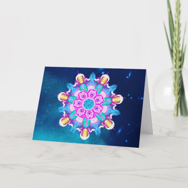*~* Starry Night Blue, Turquoise Healing Energy Card (Front)