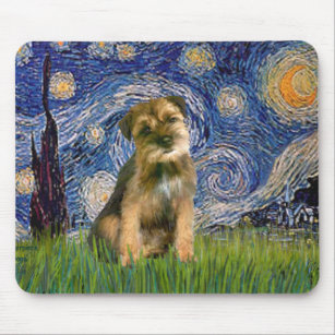 Starry Night - Border Terrier #1 Mouse Mat
