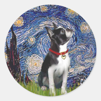 Starry Night - Boston T (2rc) Classic Round Sticker