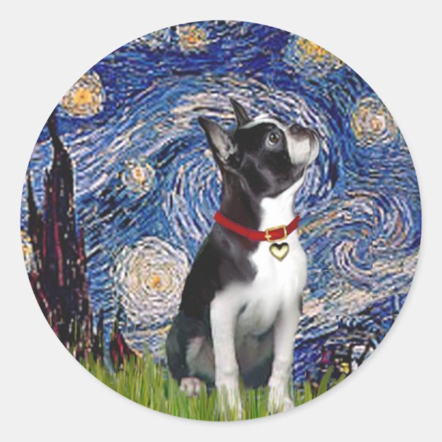Starry Night - Boston T (2rc) Classic Round Sticker (Front)