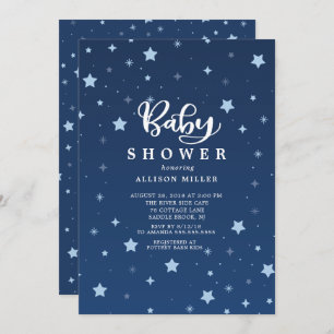 Starry Night Boys Baby Shower Invitation