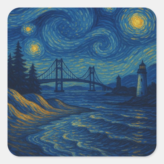 Starry Night Bridge Sticker (Front)