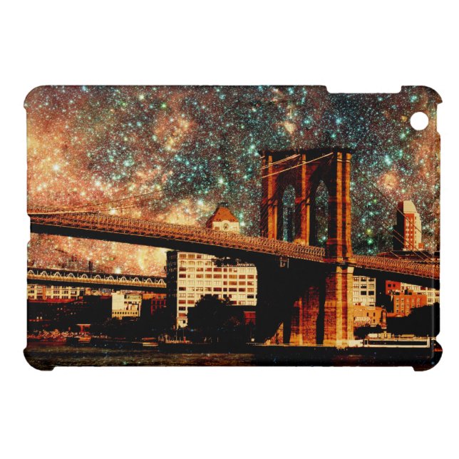 Starry Night Brooklyn Bridge iPad Mini Case (Back Horizontal)