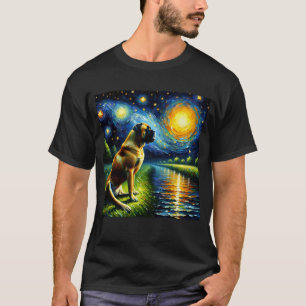 Starry Night Bullmastiff Dog Van Gogh Lover T-Shirt