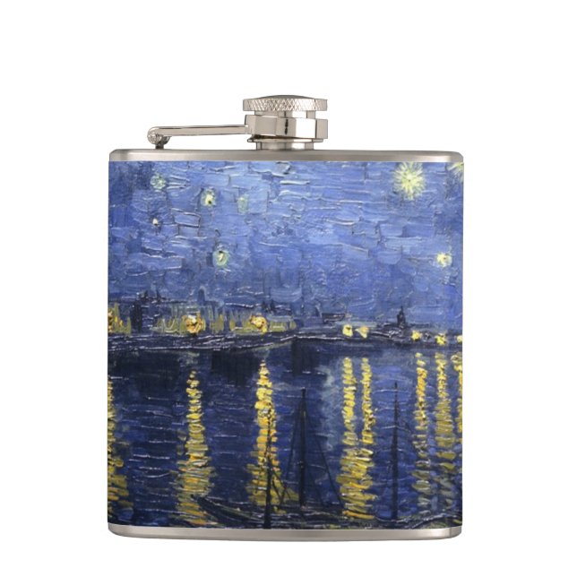 Starry Night by van Gogh Hip Flask (Front)