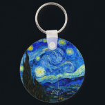 Starry Night by Van Gogh Key Ring<br><div class="desc">Vincent van Gogh - Starry Night painted at St Remy,  France in 1889 Fine Art Print. This image has been digitally enhanced to restore the original bold,  bright colours - a perfect gift for any art lover!</div>