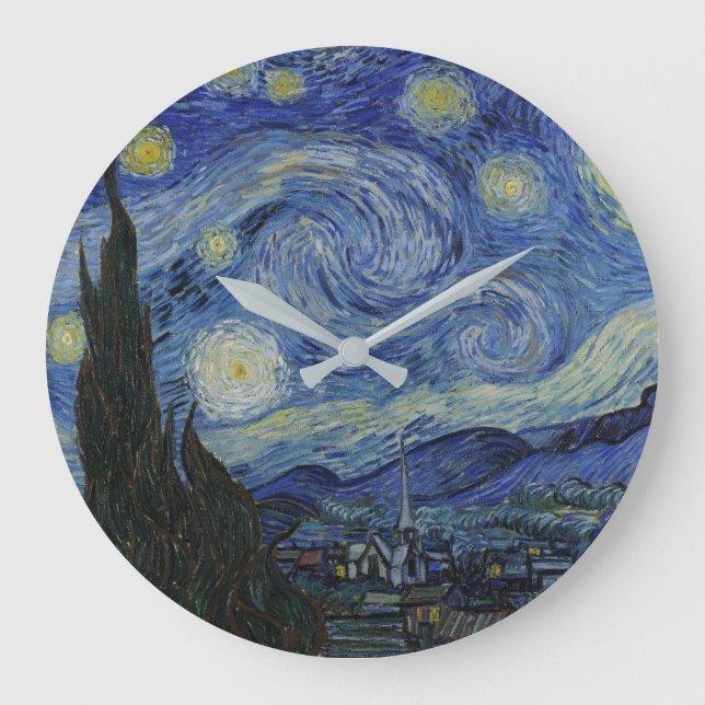 "Starry Night" by Van Gogh Large Clock (Front)