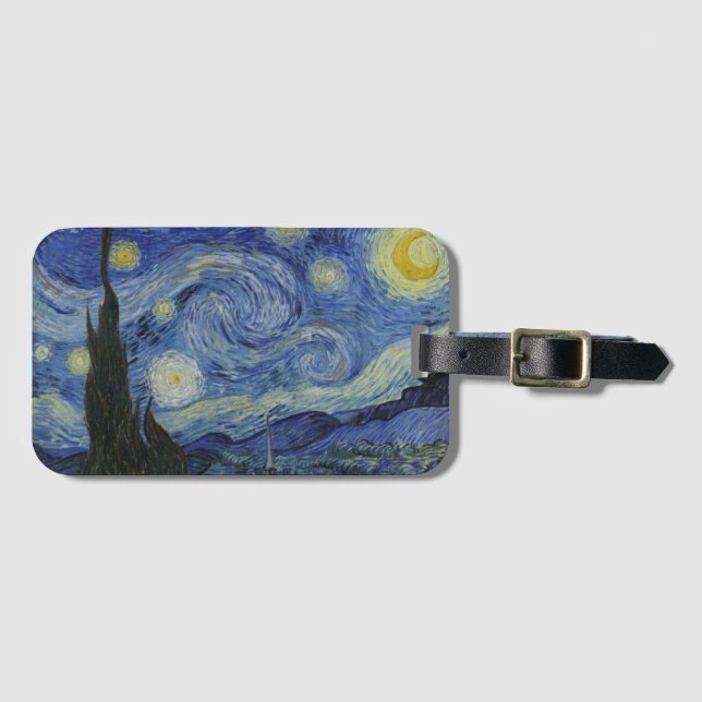 "Starry Night" by Van Gogh Luggage Tag (Front Horizontal)