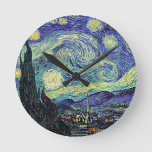 Starry Night by van Gogh Round Clock