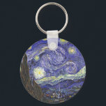 Starry Night by Van Gogh round keychain<br><div class="desc">Starry Night by Van Gogh for the art lover or dreamer in your life.</div>