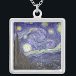 Starry Night by Van Gogh square necklace<br><div class="desc">Starry Night by Van Gogh for the art lover or dreamer in your life.</div>