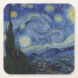 "Starry Night" by Van Gogh Square Paper Coaster<br><div class="desc">This design features a very high resolution unaltered and unedited reproduction of Van Gogh's famous "Starry Night" painting.</div>