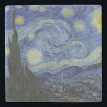"Starry Night" by Van Gogh Stone Coaster<br><div class="desc">This design features a very high resolution unaltered and unedited reproduction of Van Gogh's famous "Starry Night" painting.</div>