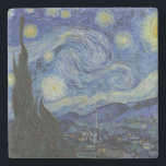 "Starry Night" by Van Gogh Stone Coaster<br><div class="desc">This design features a very high resolution unaltered and unedited reproduction of Van Gogh's famous "Starry Night" painting.</div>