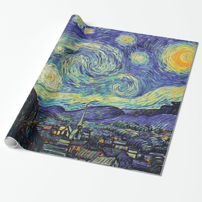 Starry Night by van Gogh Wrapping Paper (Unrolled)