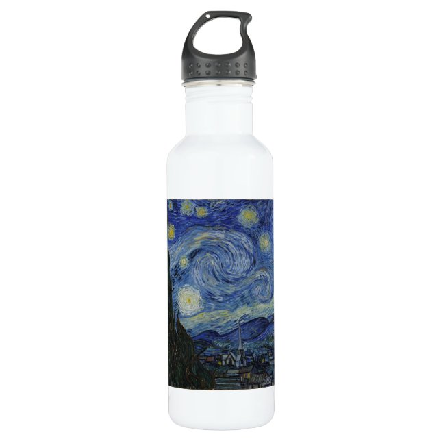 Starry Night by Vincent Van Gogh 710 Ml Water Bottle (Front)