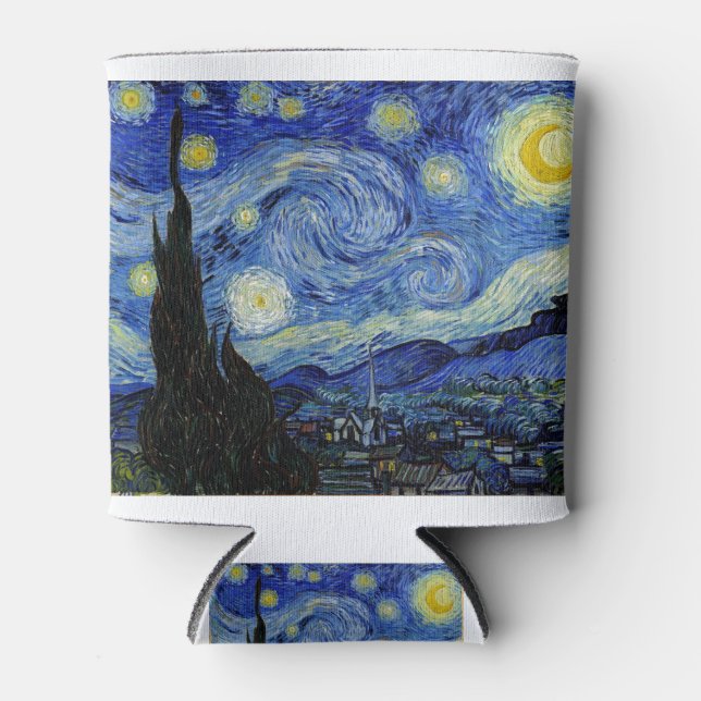 Starry Night by Vincent Van Gogh Can Cooler (Front)