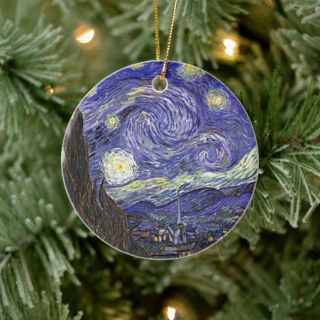 Starry Night by Vincent van Gogh Ceramic Tree Decoration (Tree)
