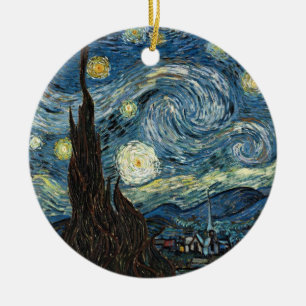 Starry Night by Vincent van Gogh Ceramic Tree Decoration