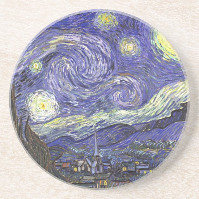 Starry Night by Vincent van Gogh Coaster (Front)