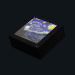 Starry Night by Vincent van Gogh Gift Box<br><div class="desc">Starry Night by Vincent van Gogh is a vintage fine art post impressionism landscape cityscape painting featuring a view of Saint Remy, France from van Gogh's asylum. The night sky is swirling with clouds with a bright crescent moon and shining stars over the quaint village. Starry Night is probably van...</div>