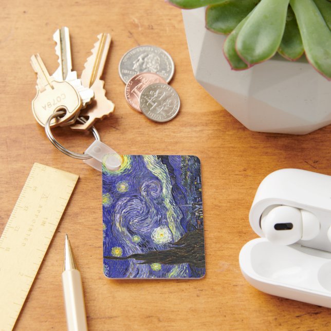 Starry Night by Vincent van Gogh Key Ring (Desk)