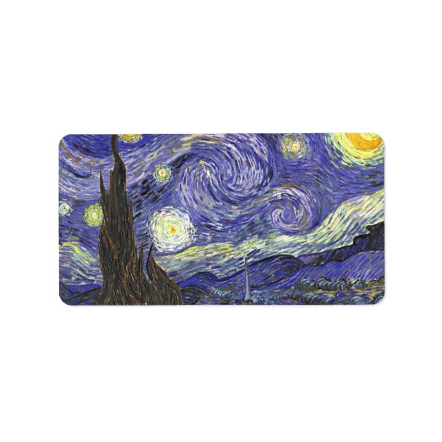 Starry Night by Vincent van Gogh Label (Front)