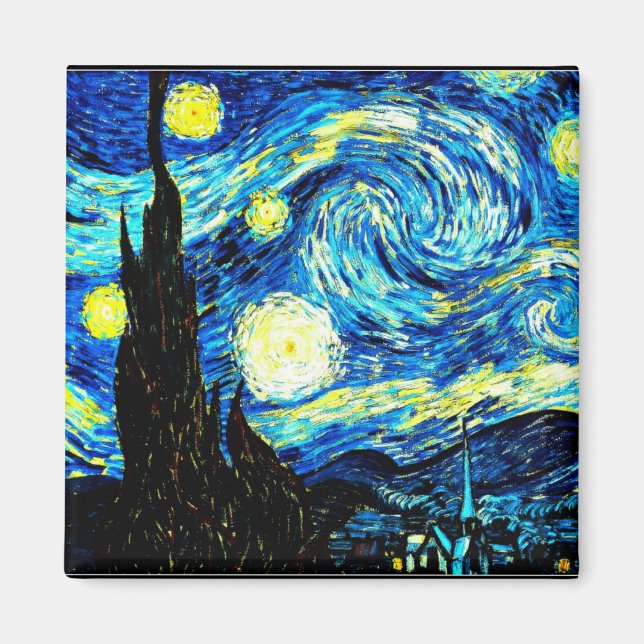 Starry Night by Vincent van Gogh Magnet (Front)