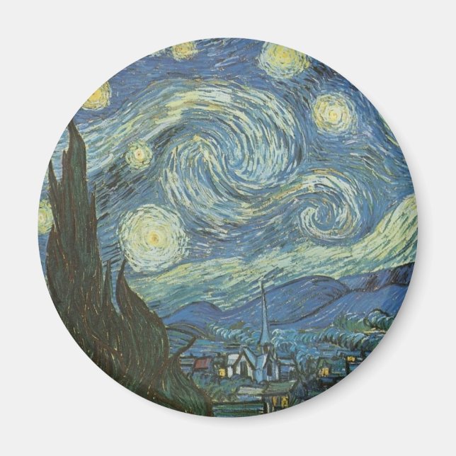 Starry Night by Vincent Van Gogh Magnet (Front)