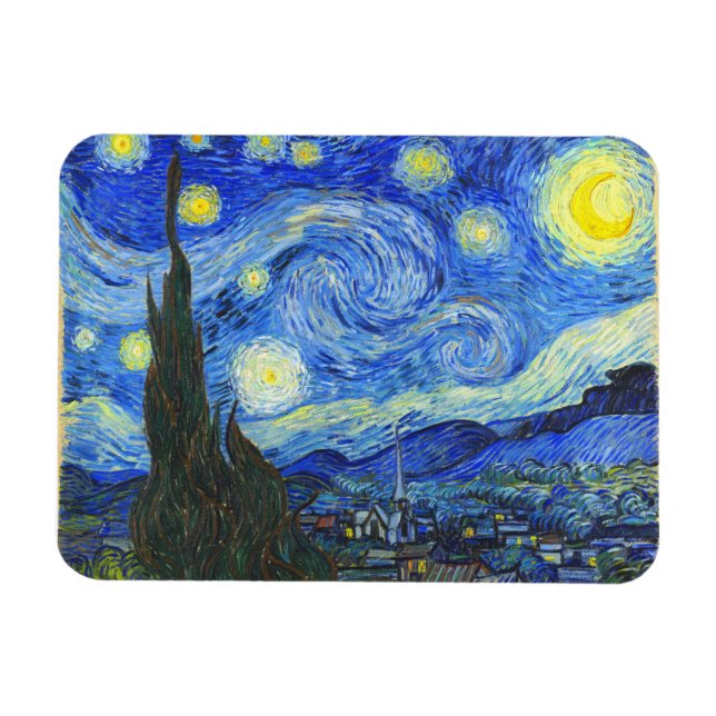 Starry Night by Vincent van Gogh Magnet (Horizontal)