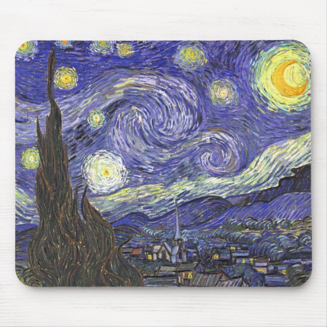 Starry Night by Vincent van Gogh Mouse Mat (Front)