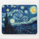 Starry Night By Vincent Van Gogh Mouse Mat<br><div class="desc">Starry Night By Vincent Van Gogh</div>