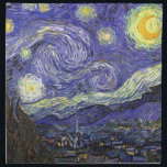 Starry Night by Vincent van Gogh Napkin<br><div class="desc">Starry Night by Vincent van Gogh is a vintage fine art post impressionism landscape cityscape painting featuring a view of Saint Remy, France from van Gogh's asylum. The night sky is swirling with clouds with a bright crescent moon and shining stars over the quaint village. Starry Night is probably van...</div>