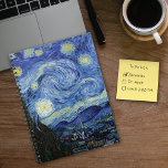 Starry Night by Vincent van Gogh Notebook<br><div class="desc">A spiral notebook with Starry Night (1889) a post-Impressionist fine art oil painting by Vincent Van Gogh (1853-1890). Depicting a beautiful night sky with shining stars and a church in the village.</div>