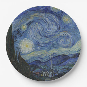 Starry Night by Vincent Van Gogh Paper Plate