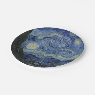 Starry Night by Vincent Van Gogh Paper Plate