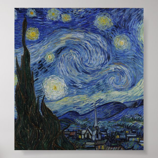 Starry Night by Vincent Van Gogh Poster (Front)