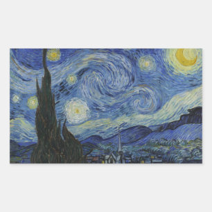Starry Night by Vincent Van Gogh Rectangular Sticker