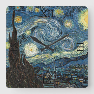 Starry Night by Vincent van Gogh Square Wall Clock